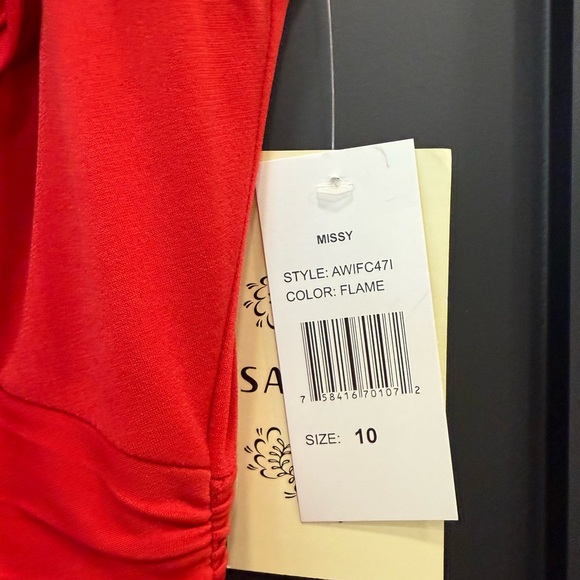 NWT Sangria Vibrant Red Dress Gown Sleeveless Size 10 - Picture 4 of 9